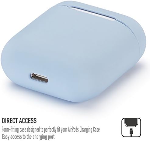 Kompatibilni kofer za vazduhoplovstvo, zaštitni ultra tanak mekani silikonski udarni otporni za zaštitni pribor za zaštitu poklopca za Apple Airpods 2 i 1 Kućište punjenja - svijetloplava