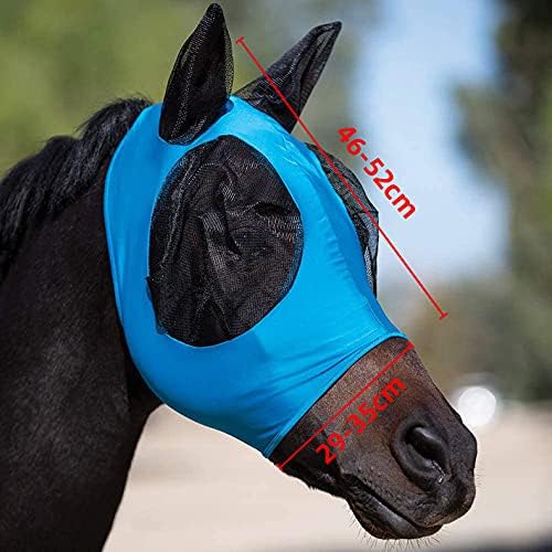 Fadumnle maska za konje, maska za konjsku mušicu,maska za konje sa ušima, Super Comfort elastičnost muva