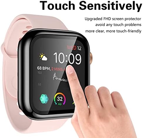 EasUyy 【3 pakovanje】 Case i elastični najlonski ručni pojas zamena za zamjenu za Apple Watch Case 44mm Series