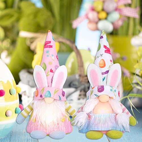 U-Buyhouse Easter Lights Gnome, velika osvijetljena švedska Tomte Gnome Plišane lutke s toplim lampicama,