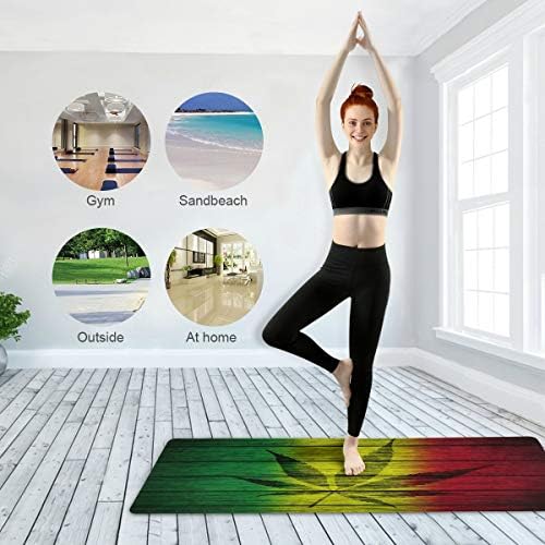 Qilmy Vintage javorov list Yoga Mat, Eco-Friendly Vježba prostirke non-Slip Pilates Mat za jogu, trening, Kat vježbe, muškarci & žene