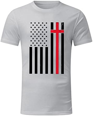 Muška vintage američka zastava uzorka majica 4. jula američka zastava Grafički casual kratkih rukava, ljetna patriotska bluza