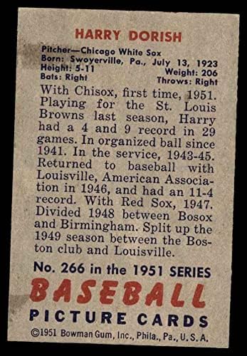 1951 Bowman 266 Harry Dorits Chicago White Sox VG White Sox