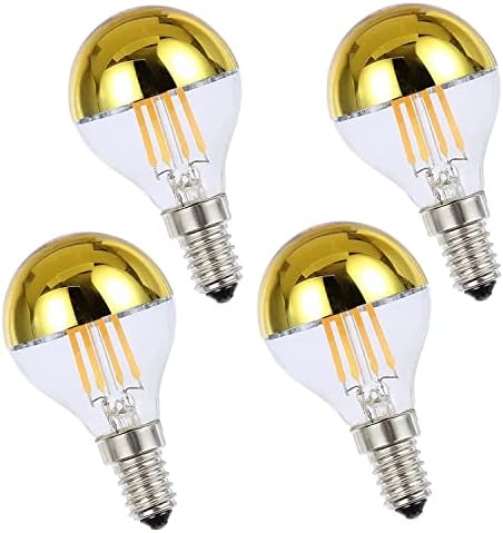 G45 Polukromna sijalica, zatamnjena 4W Vintage LED sijalica sa žarnom niti 40W ekvivalentna Zlatna sijalica, štedljiva topla bijela 2700k, E12 osnovna lampa, 4pack