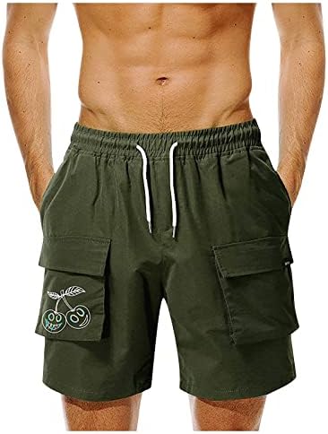 Pješačke kratke hlače muškarci, muški casual crtača teretna kratke hlače Ležerne prilike na otvorenom modni trčanje tiskani multi-džepni šorc