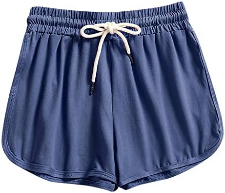 QVKARW Ženske casualske kratke hlače Jasno boje Elastični struk džepovi Ljeto plaža Lagane kratke salone hlače