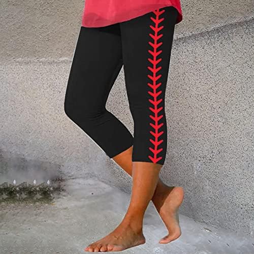 Bejzbol uzorak Yoga Workout helanke za žene Tajice visokog struka Ultra meke brušene rastezljive udobne Jogger pantalone za trening