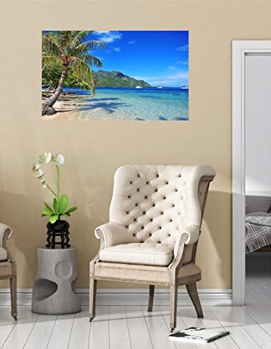 36 Pejzažna scena Instant Tropical View Tropical Beach # 1 Bora Bora Zidna grafika Dječja soba Naljepnica Soba naljepnica Kućni umjetnički dekor Medijum