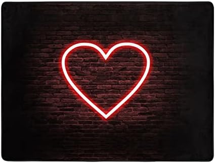 Flanelski tepih sa crvenim srcem, 63x48 inča, mekana protuklizna podna prostirka, plišani tepih spavaonice, tepih dnevne sobe za uređenje doma.