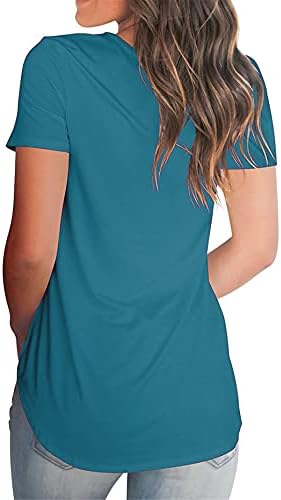 Andongnywell ženske majice sa čvrstim bojama kratki rukav V izrez Loose Summer Casual Tunic Tops bluza