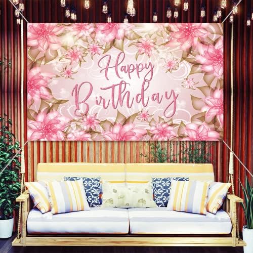 HOTIYOK 30th 40th rođendan dekoracije za žene Sretan rođendan Backdrop Banner Pink romantične ruže Party