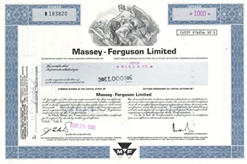 Massey-Ferguson Ltd. - Kanadski Certifikat O Zalihama