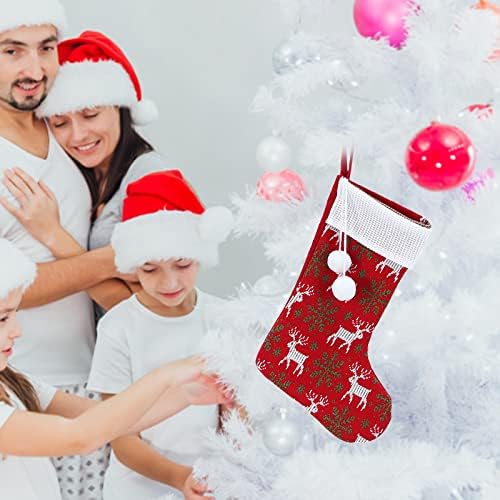 Nekoliko božićne santa čarape crveni prekrivači viseći kamen sa vrećama Xmas Viseći Santa čarape plišane