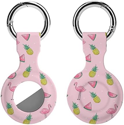 Tropsko voće i Flamingo zaštitni poklopac kompatibilan za AirTag držač lokatora protiv gubitka za ovratnik