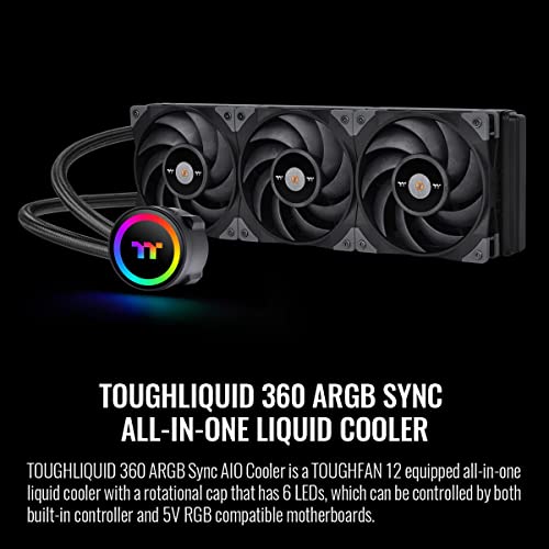 Thermaltake TOUGHLIQUID 360 ARGB matična sinhronizacija sve-u-jednom tečni CPU hladnjak, AMD / Intel, 360mm