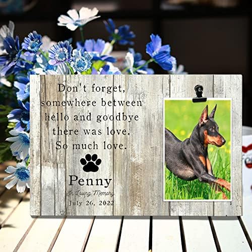 In loving memory minijaturni pinč pas personalizirani okvir za fotografije za pse poklon sjećanja na kućne ljubimce, otisak psa, poklon za gubitak kućnih ljubimaca