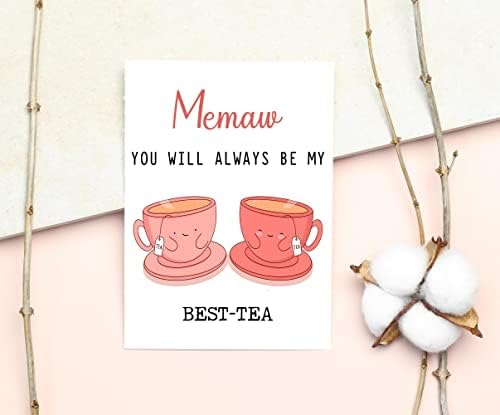 GavinsDesigns Memaw uvek ćeš biti moja najbolja-čaj-Funny Pun kartica-najbolja čaj kartica-Majčin dan kartica-Memaw