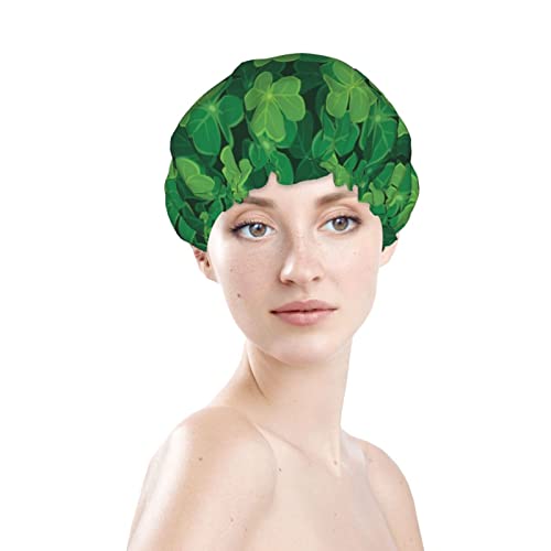 Žene za višekratnu tehničku hašicu za kosu djeteru Green Leaf Dvostruki slojevi vodootporni kapu za tuširanje