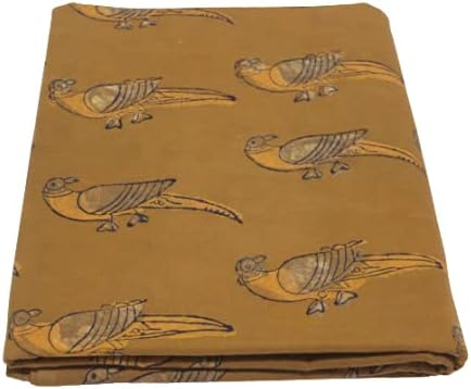 Pamuk dizajn kuća Bird Print blok Print tkanina, pamuk Indijska tkanina, ručno štampana prirodna biljna
