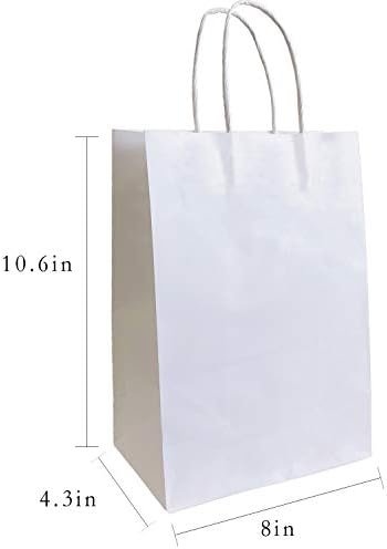 100pcs 8x4.3x10.6 KRAFT papirna vrećica poklon torba s ručkama za zabavu Poslovno maloprodajno pakiranje