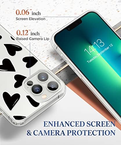 BERFY iPhone 13 Pro Max Case 6.7 Inch, [non-Yellowing] Crystal Clear Floral Shockproof futrole za telefone