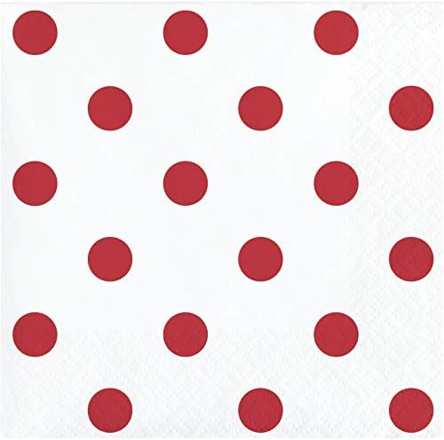 Klub paket od 192 crvene i bijele 2-slojne polke točkice od pića salvete 5