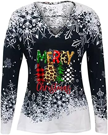 Auimank Božićna krila dukserica Žene ružni božićni džemper veseli božićne košulje za žene za žene, žene