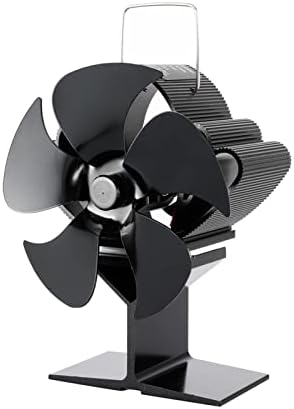 GaYouny Home Fan efikasna distribucija topline Crni kamin 5 oštrice na toplotni pogon štednjak ventilator