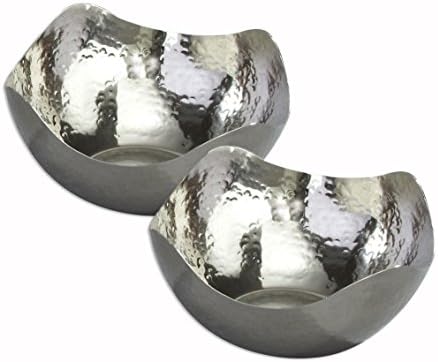 Elegance srebrna čekić kotača od nehrđajućeg čelika - set od 2 5,5 inčnih zdjelica