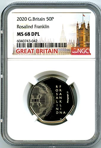 2020. Velika Britanija Rosalind Franklin 50p MS68 DPL NGC