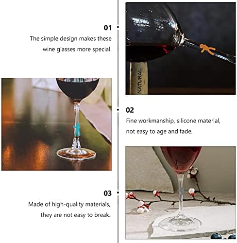 UPKOCH vino Glass Tags staklo Marker 12 kom Silikonski piće markeri vino staklo markeri vino čari za bar