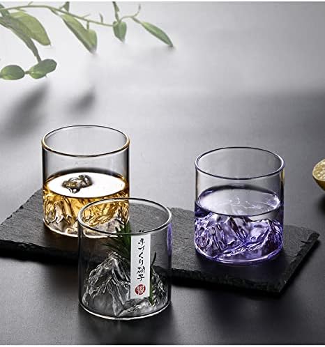 Purple Vintage Japanski stil Mountain Whiskey Glass, Hearts Naočale u poklon kutiji, staklo za pitiru, viski,