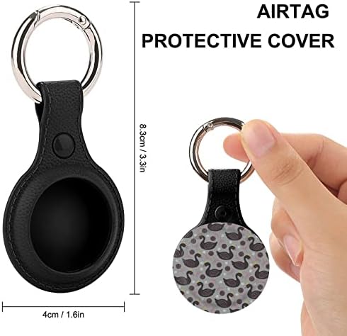Zaštitna futrola Black Princess Swan kompatibilna za AirTag držač lokatora protiv gubitka s privjeskom za ključeve za ovratnik za prtljag u novčaniku Cat Dog Pets