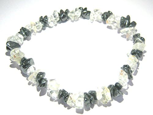 Crystalmiracle Odlično čisto kvarcne hematit gemstone Stretch narukvica Kristalni iscjeljivanje Muškarci
