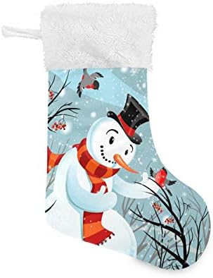 Alaza Božićne čarape ptice Billfinch i snjegović Classic personalizirali velike ukrase o čarapa za obiteljski