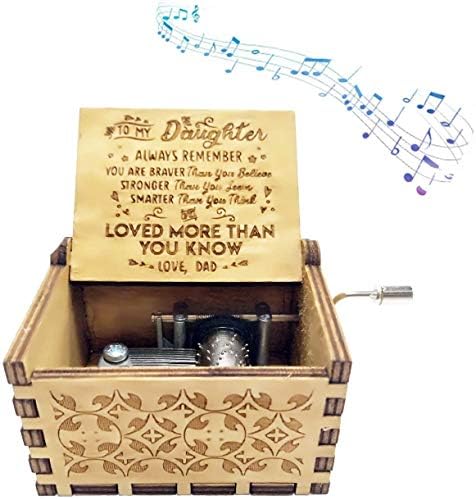Yiicoo Wooden Music Boxes Vi ste moji sunčani laserski ugravirani ručni ručni ručni drveni motorički pokloni