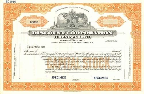 Diskontna korporacija New Yorka - certifikat zaliha