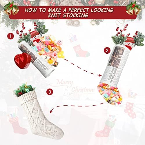 Leitee 6 komada 18-inčni kabeli božićne čarape Veliki pleteni Xmas ukrasi za čarape za odmor za odmor pletenje