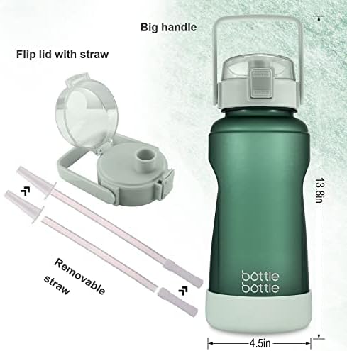 Boca boce pola galonske vode s vremenskim markerom i slamkom vježbanja za čišćenje vode za vodu za odrasle