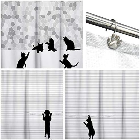 Sunlit Fashion Design Slatka šapa Ispiši polirani tuš za zavjese za pse mačka i medvjed, otporno na ulje