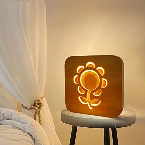 Noćna lampa za rezbarenje drveta stolna lampa 3D optička Kreativna stolna lampa USB Power lampa spavaća