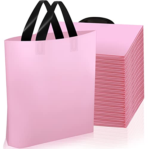 100 paketa ružičaste plastične torbe za male poslovne butike robe ručke ružičaste poklon vrećice zamrznute