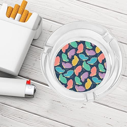 Šareni stilizirani leptiri stakleni pepeo za cigarete otporne na vjetrove za smeće mogu tiskati Fancy Ash