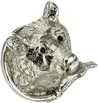 CARPE DIEM HARDWARE 2501-24 Europska elegancija Platinum Veliki medvjeđa gumb sa ribom u ustima. Swarovski kristali ili mlazni oči