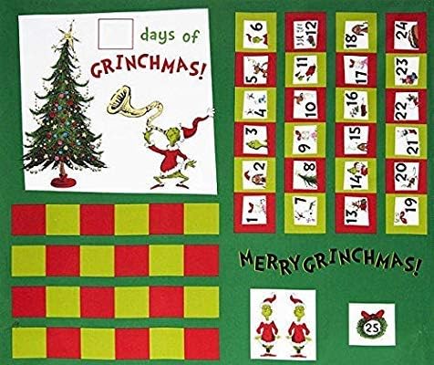 Božić Advent Kalendar-kako Grinch ukrao Božić - Uradi sam 36 tkanina Panel-nije gotov proizvod