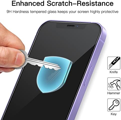 JETech Zaštita ekrana pune pokrivenosti za iPhone 12 mini 5.4-inčni, crni rub kaljenog stakla Film sa jednostavan