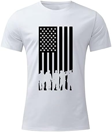Tržeće košulje za muškarce Kratki rukav Američki zastava Štampane majice Labavi FIT Crewneck bluza Ljetne