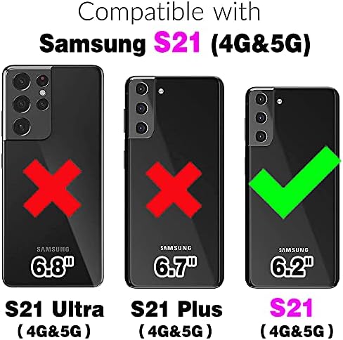 Furiet kompatibilan sa Samsung Galaxy S21 5G futrolom za novčanik od 6,2 inča sa vezicom za narukvicu i