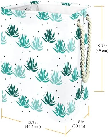 DEYYA vodootporne korpe za veš visoke čvrste sklopive zeleni kaktus bijele tačke korpa za pozadinsko štampanje