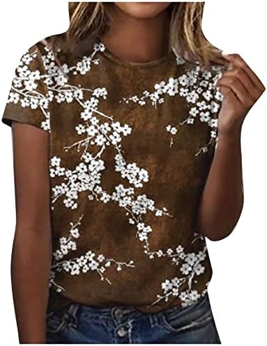 Ženska bluza Ljeto Fall 2023 Kratki rukav Crewneck CrewNeck vrat pamuk grafičar gornje majica za djevojčice